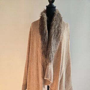 INC Faux Fur Shawl/Cape